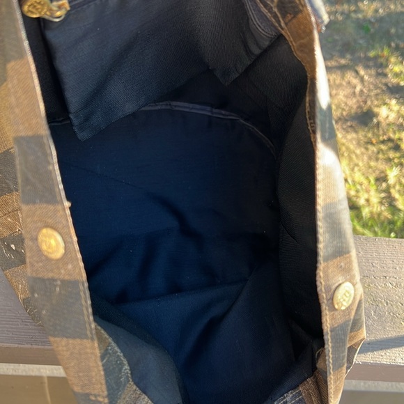 Fendi Pequin Brown and Black Striped Tote Bag Handbag with marks - Picture 12 of 15